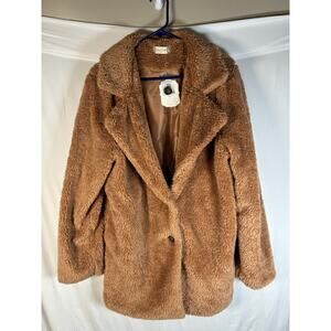 NWT Altar’d State Teddy Coat Small Oversized Camel Sherpa Jacket Cozy Preppy